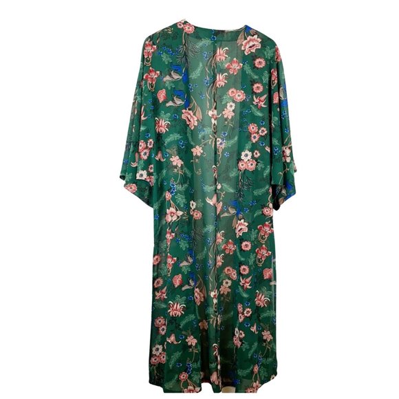 Orchid Row Floral Printed Maxi Chiffon Kimono - Picture 5 of 11